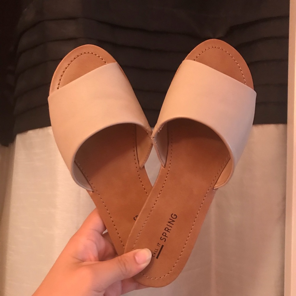 Call It Spring Nude Slide Sandals